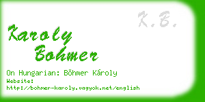 karoly bohmer business card